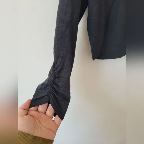 Maurices Cropped Black Half Cardigan Sweater Modest Coverup Y2K Formal Medium - Picture 6 of 9